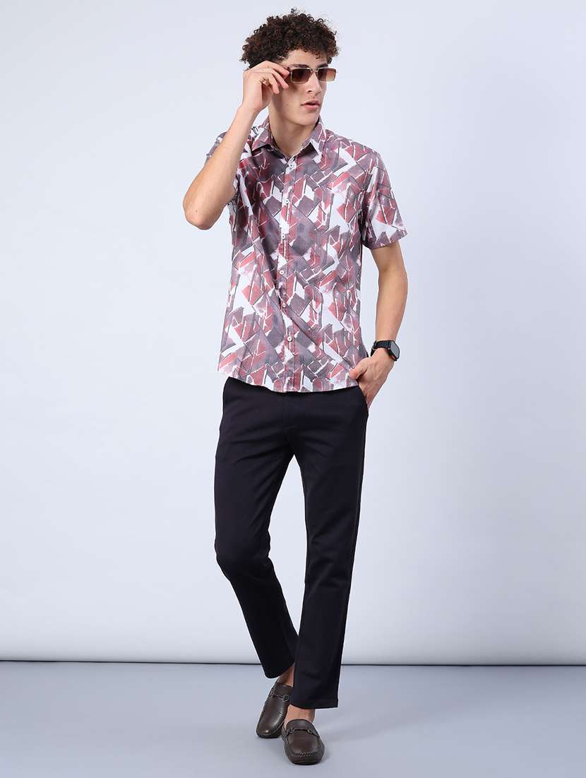 men printed short sleeve regular fit casual shirt - 21983817 -  Standard Image - 4