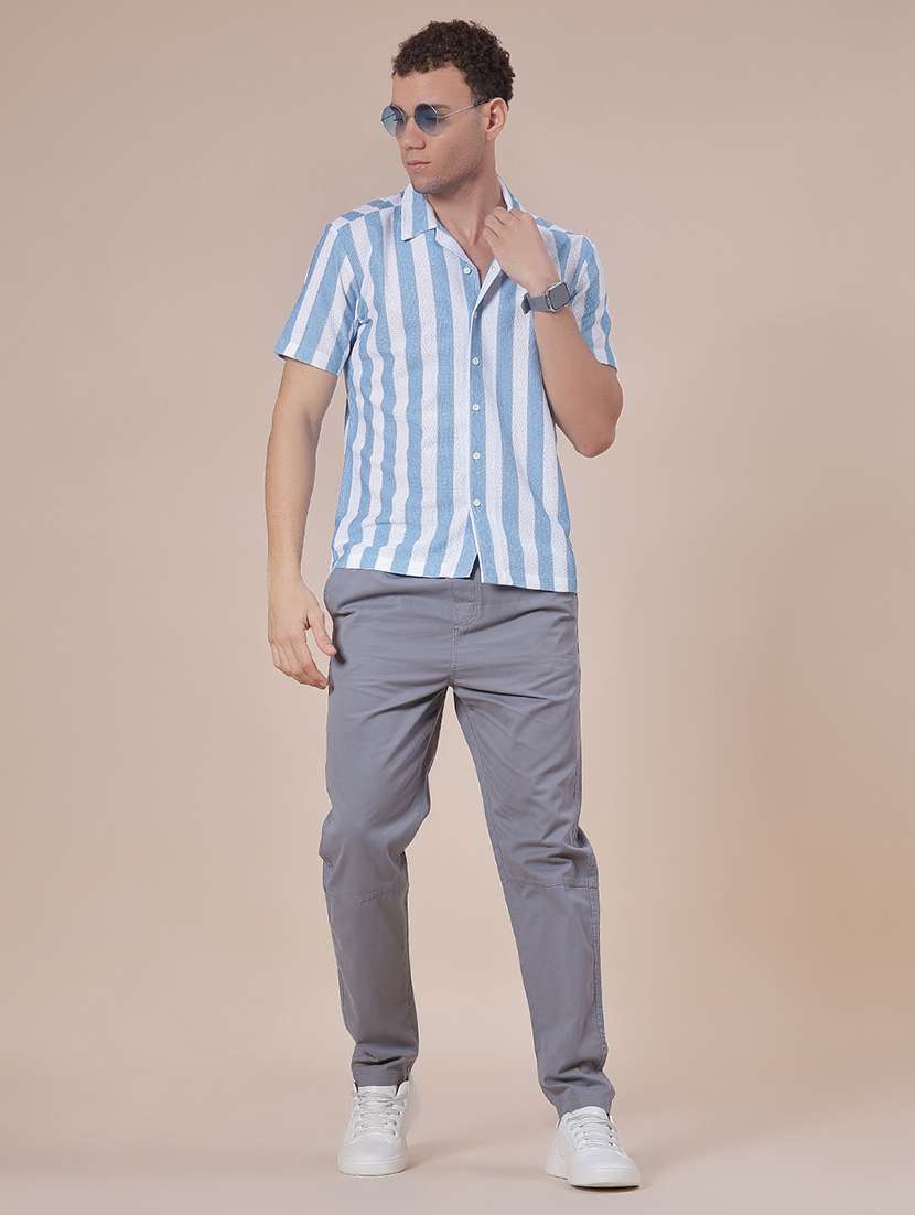 men striped short sleeve regular fit casual shirt - 21983860 -  Standard Image - 4