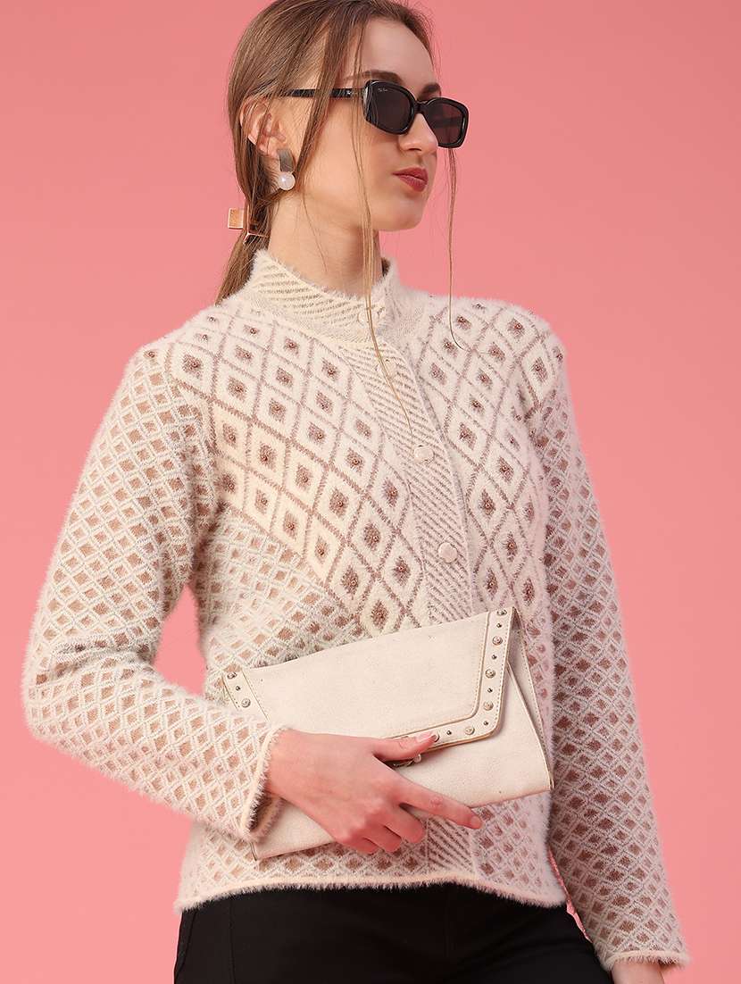 women self design long sleeve cardigan