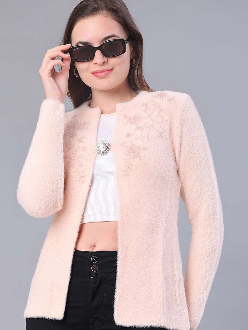 women self design long sleeve cardigan