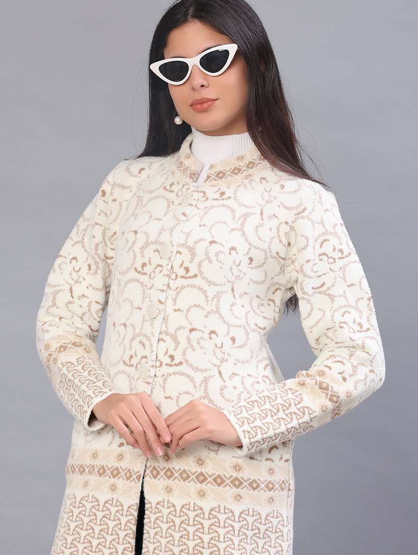 women self design long sleeve cardigan