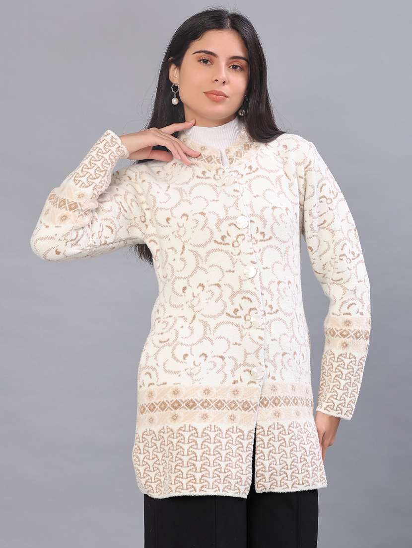 women self design long sleeve cardigan - 21983915 -  Standard Image - 1