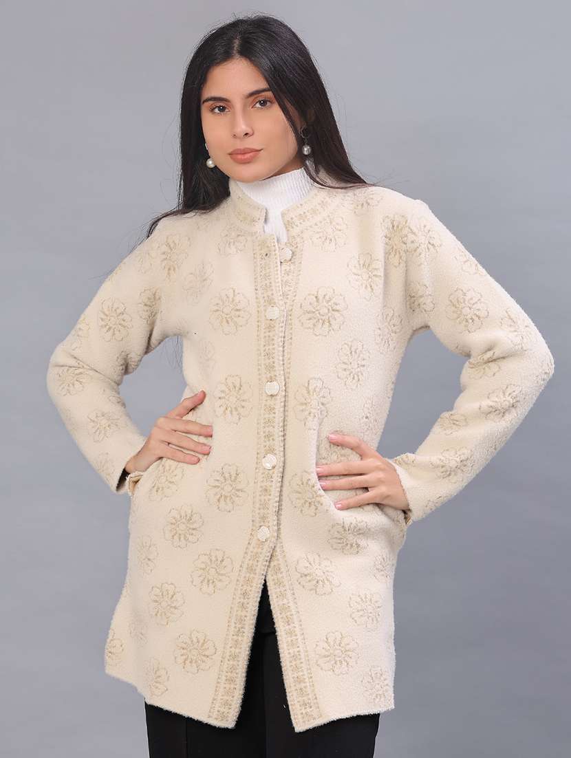 women self design long sleeve cardigan - 21983916 -  Standard Image - 1