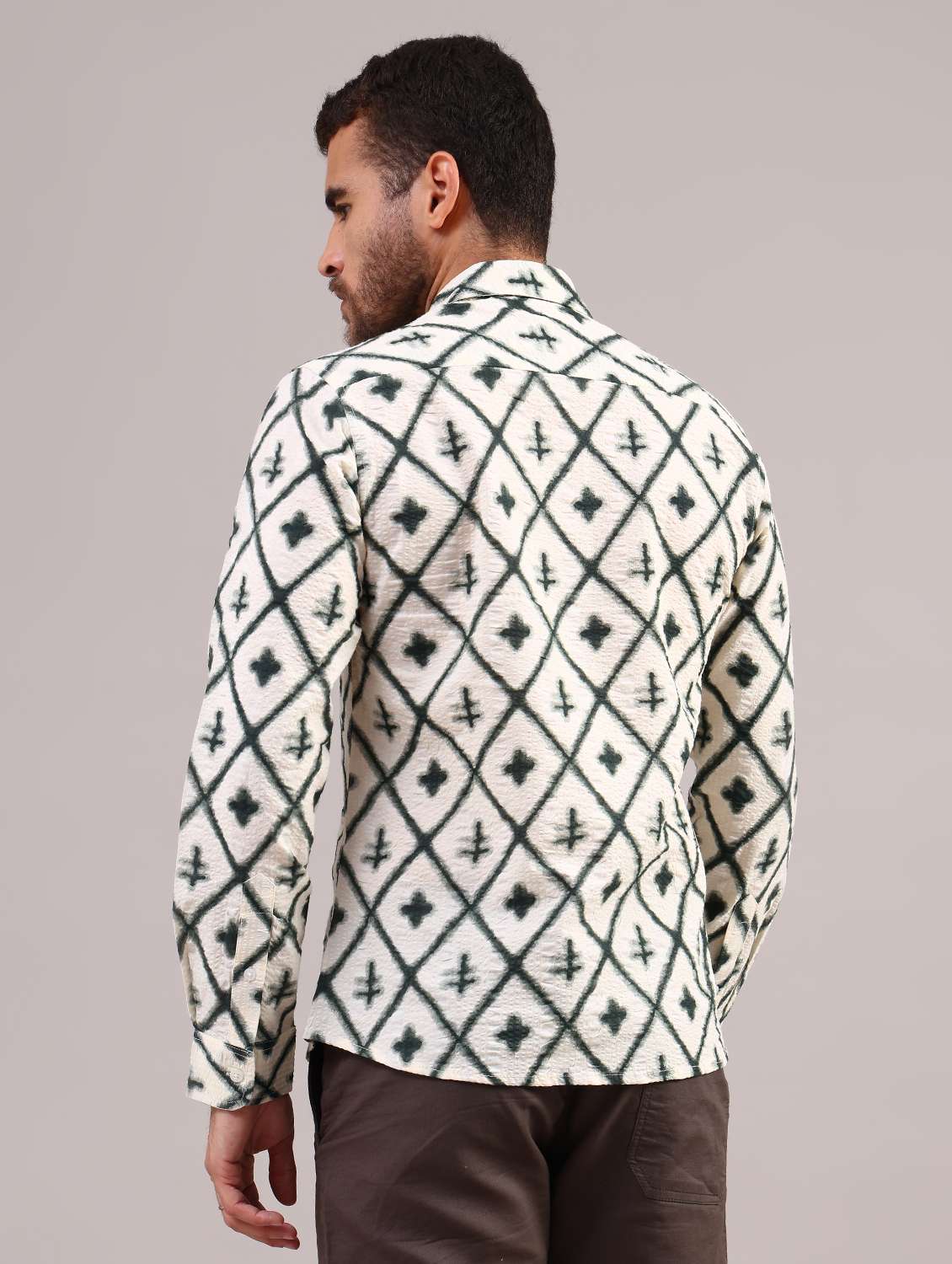 men printed collared long sleeve shirt - 21983924 -  Standard Image - 4