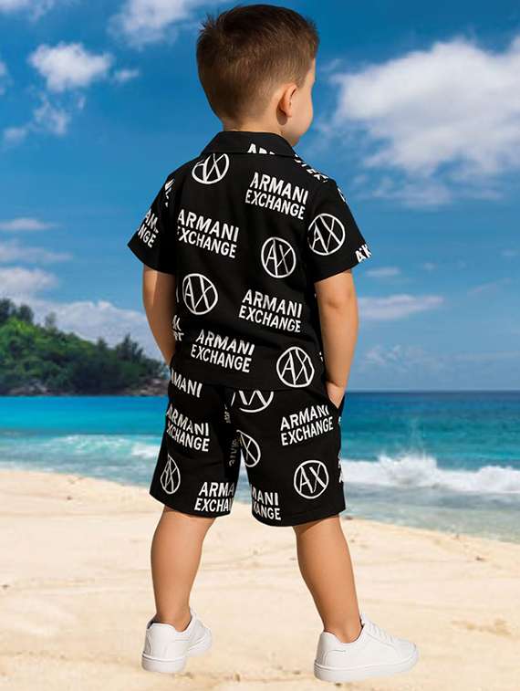 boys printed shirt & shorts co-ord set - 21983932 -  Standard Image - 1
