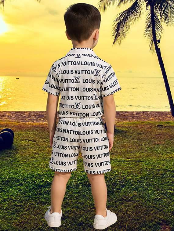 boys printed shirt & shorts co-ord set - 21983936 -  Standard Image - 1