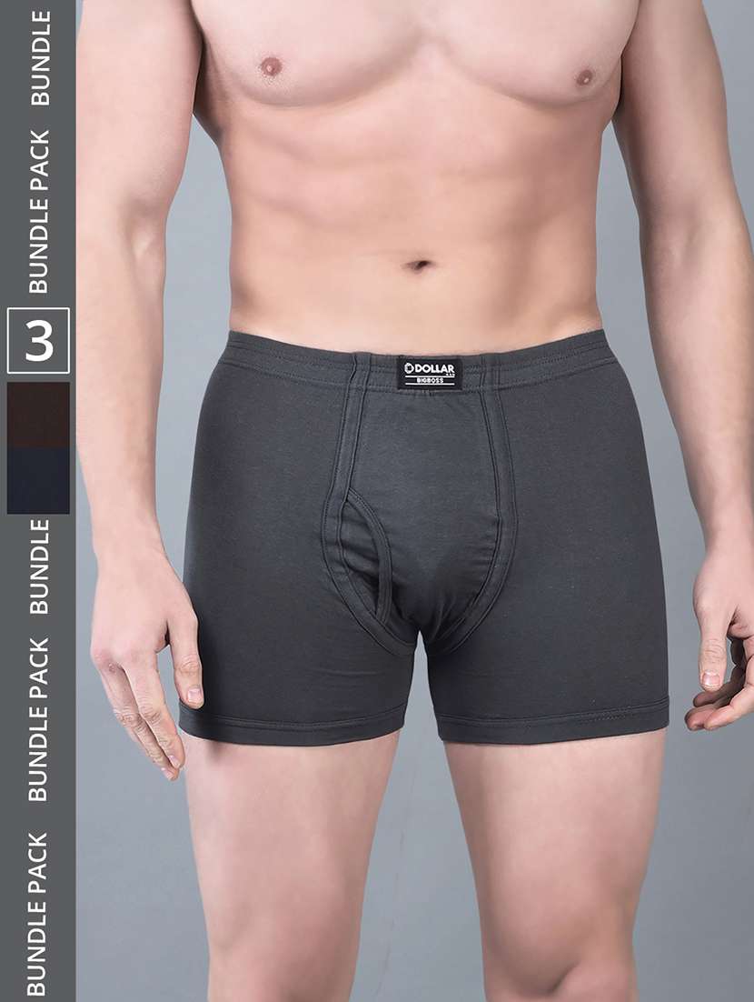 men pack of 3 solid multi colored trunks