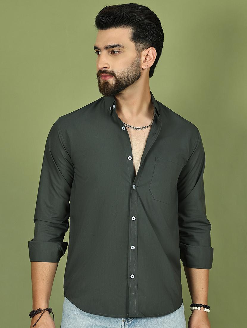 men solid long sleeve slim fit casual shirt - 21984403 -  Standard Image - 1