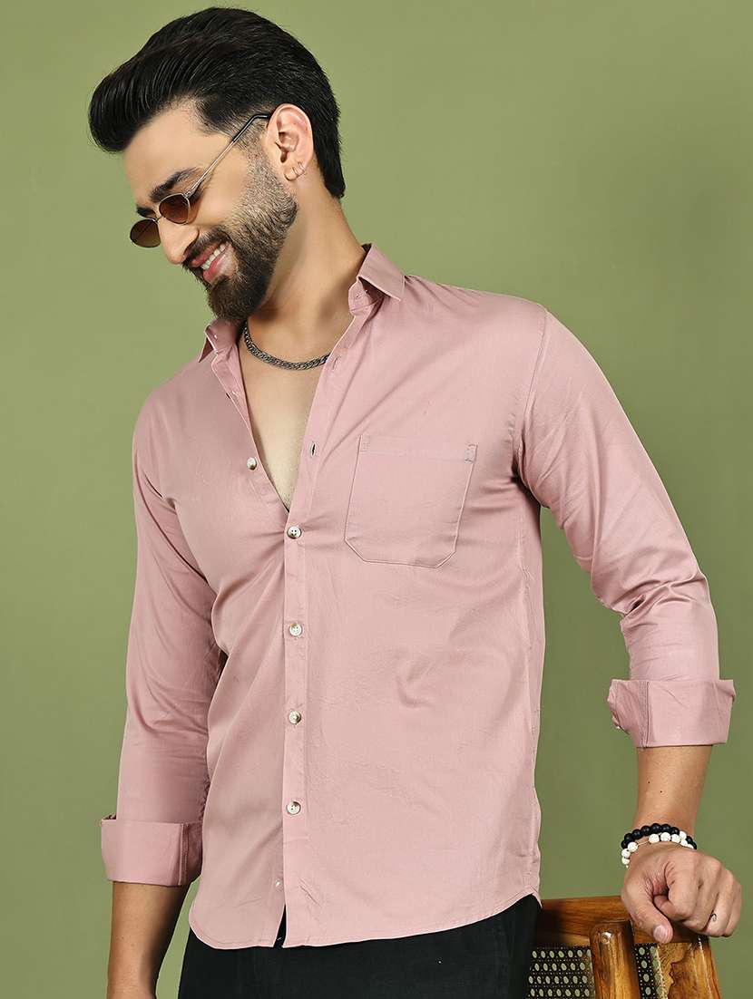 men solid long sleeve slim fit casual shirt - 21984405 - Zoom Image - 0