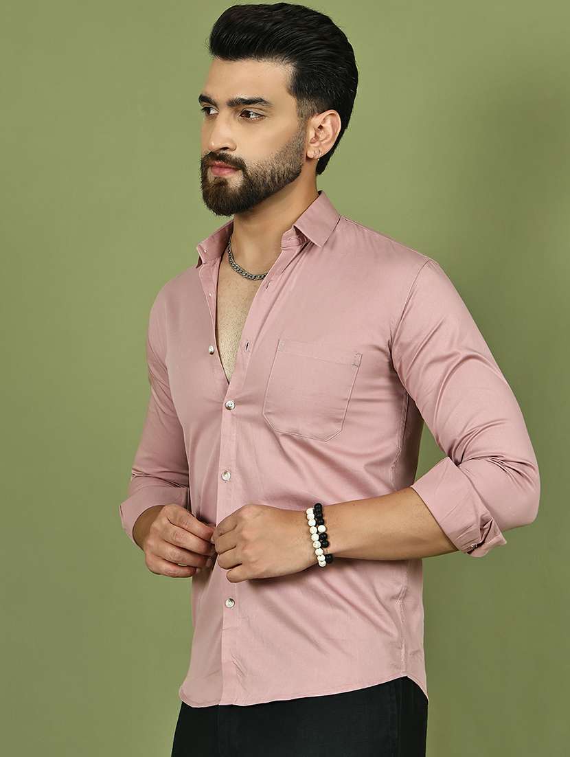 men solid long sleeve slim fit casual shirt - 21984405 - Standard Image - 4