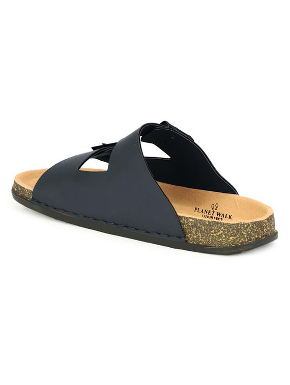 men blue solid slip on sandal - 21984425 - Standard Image - 4
