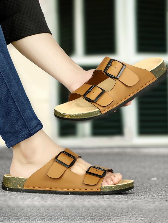 men solid slip on sandal - 21984429 - Standard Image - 1