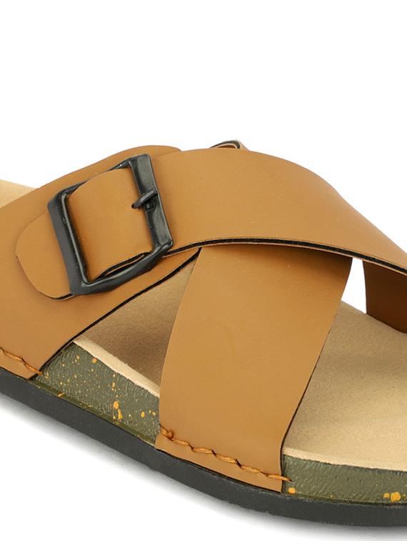 men solid slip on sandal - 21984436 - Standard Image - 4