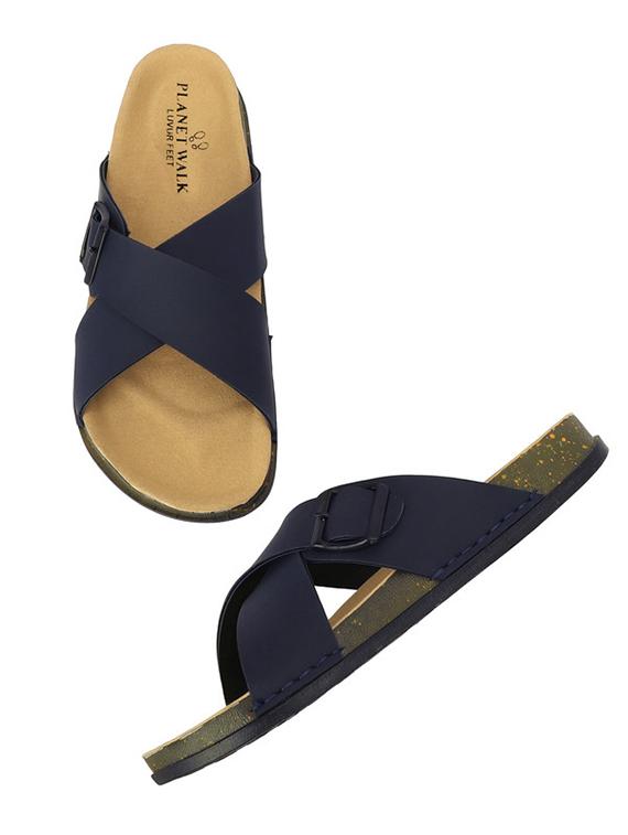 men navy blue slip on sandal - 21984437 -  Standard Image - 1