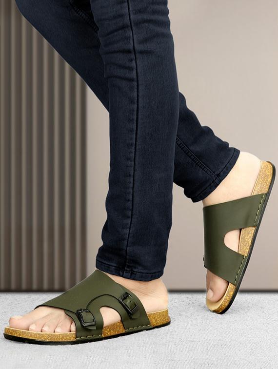 men solid slip on sandal - 21984442 - Standard Image - 1