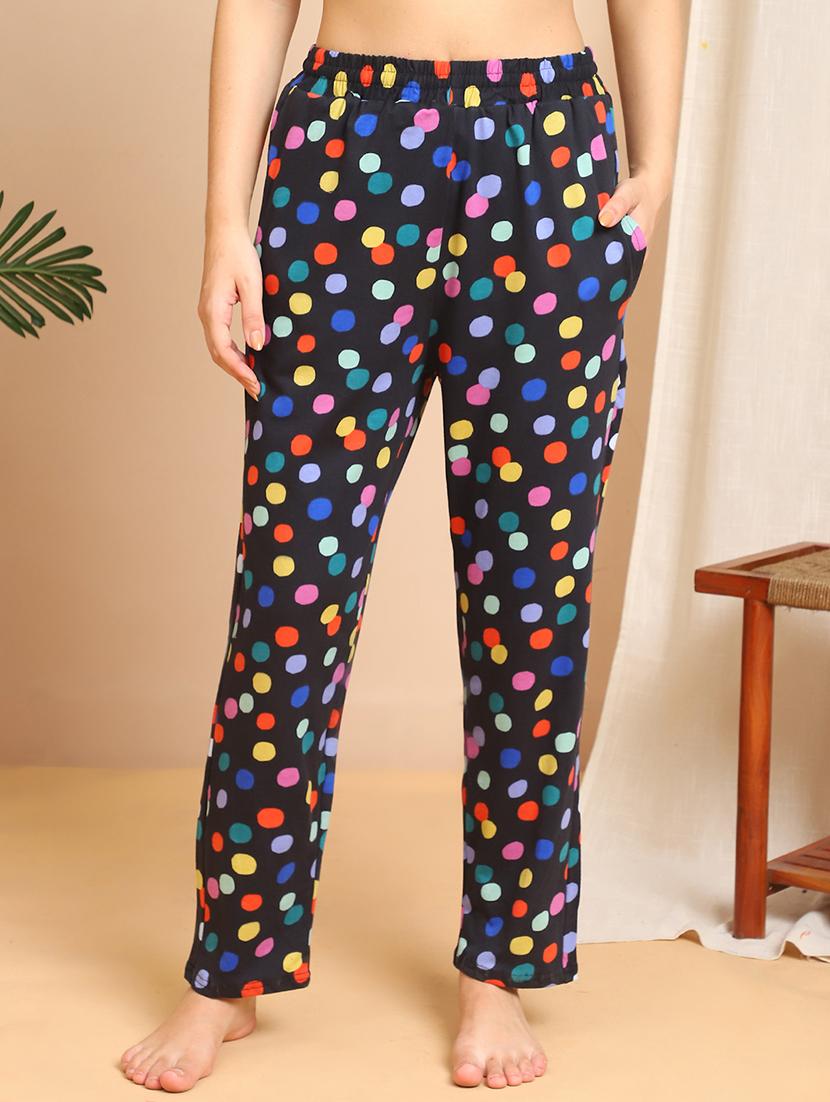 women polka doted mid rise lounge wear pajama - 21984458 -  Standard Image - 1