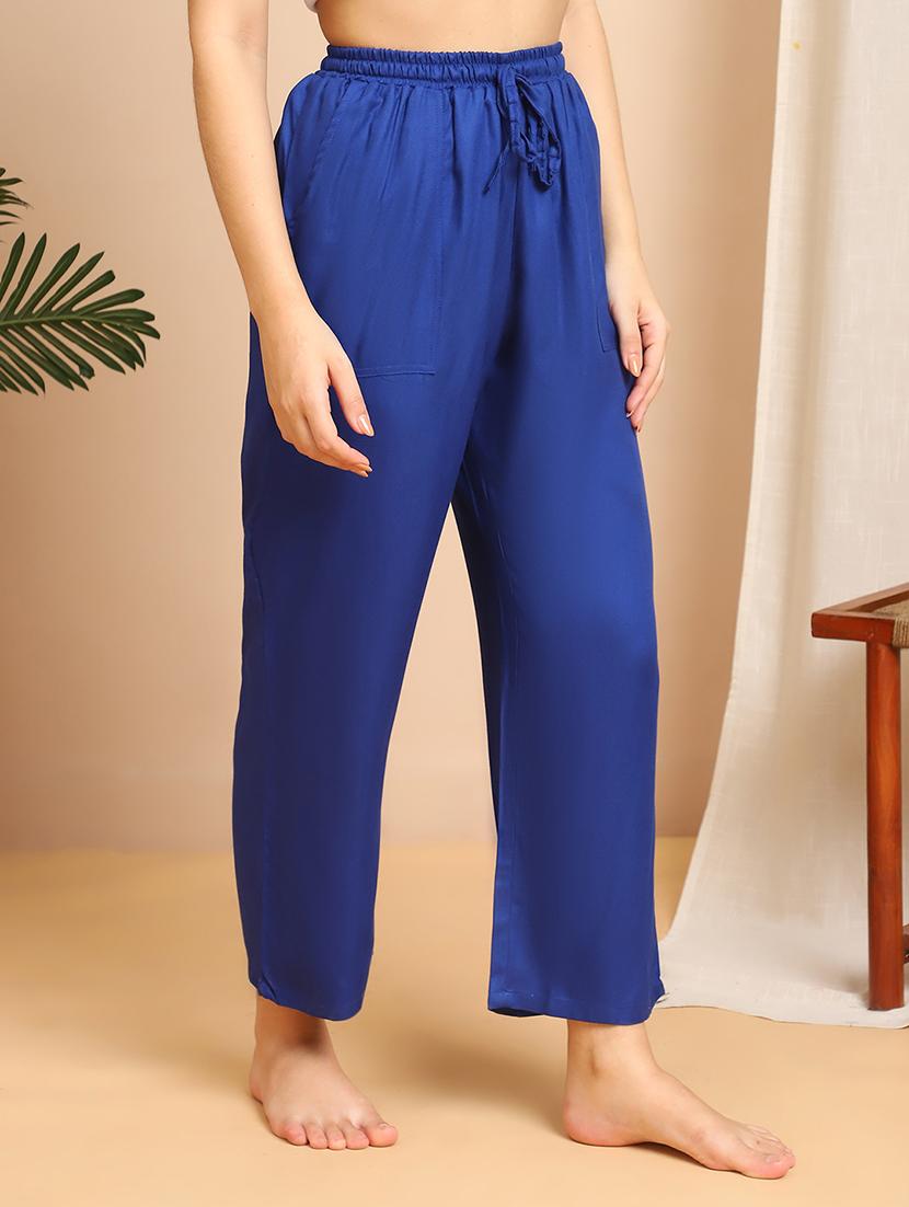 women solid mid rise lounge wear pajama - 21984459 - Standard Image - 1