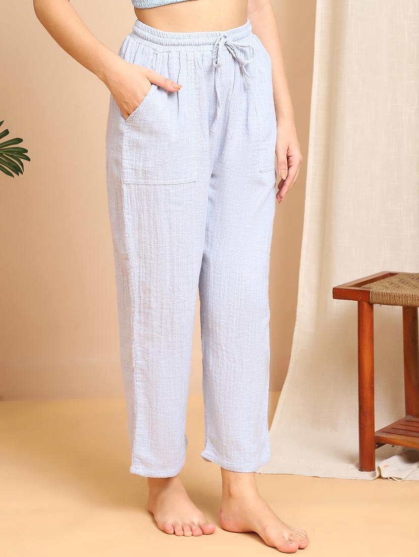 women solid mid rise lounge wear pajama - 21984460 -  Standard Image - 1