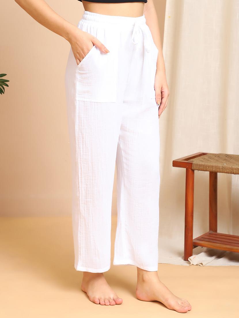 women solid mid rise lounge wear pajama - 21984461 - Standard Image - 1