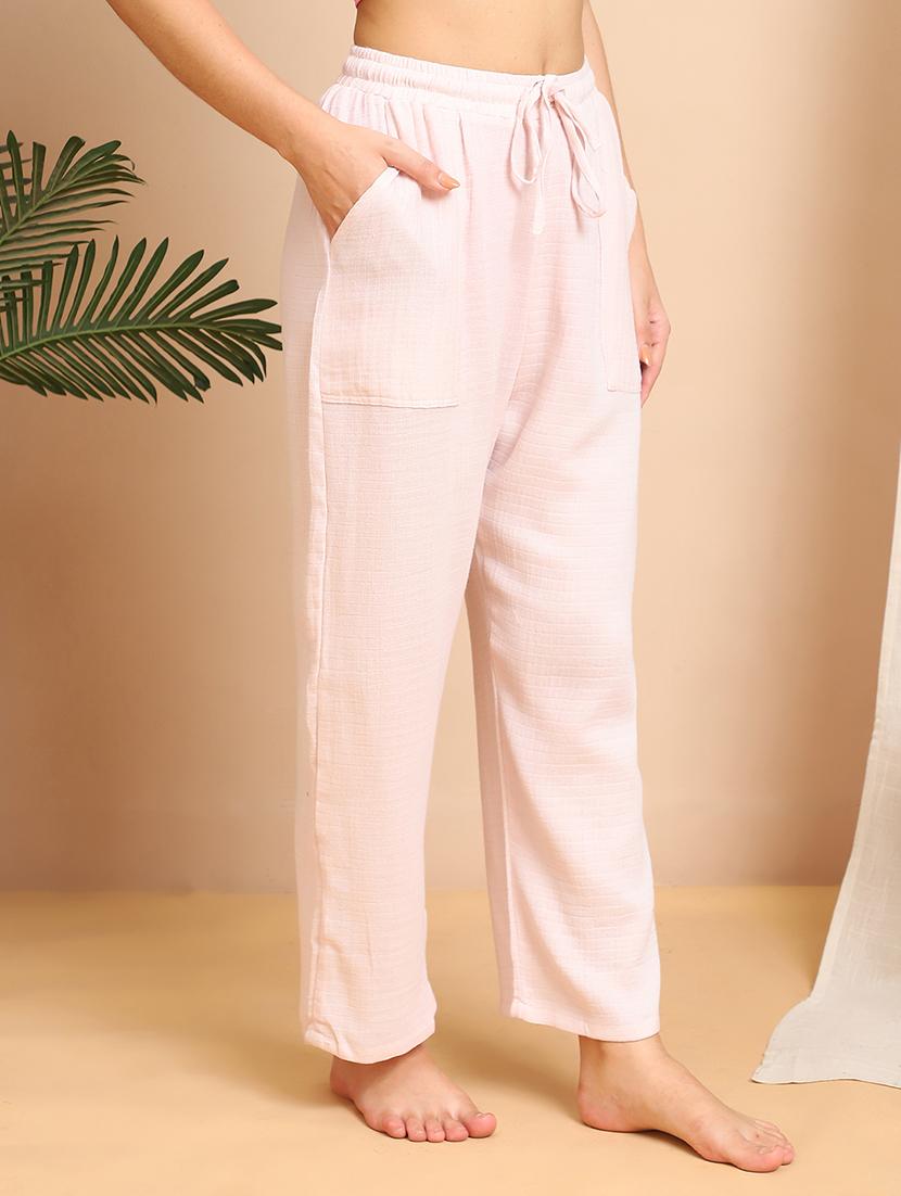 women solid mid rise lounge wear pajama - 21984462 -  Standard Image - 1