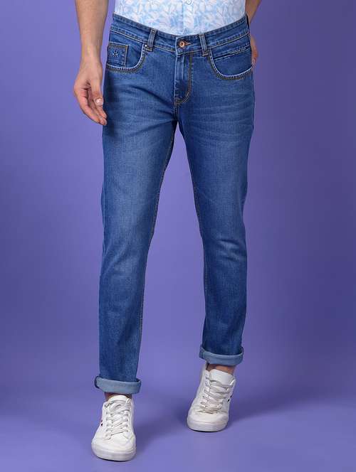 men solid mid rise slim fit jeans - 21984500 -  Standard Image - 0