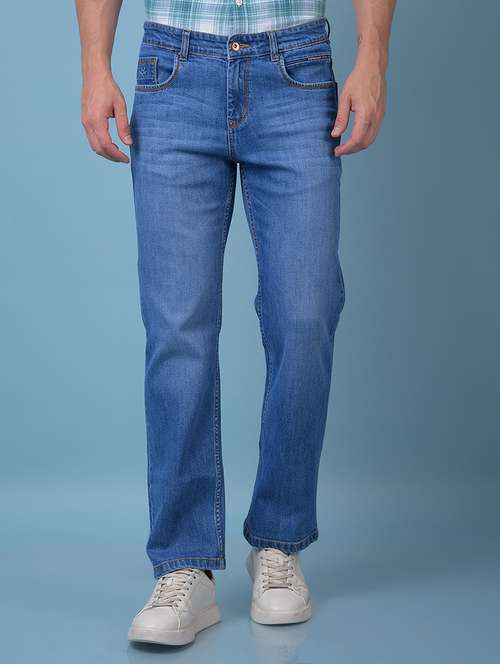 men solid mid rise straight fit jeans - 21984508 - Standard Image - 0