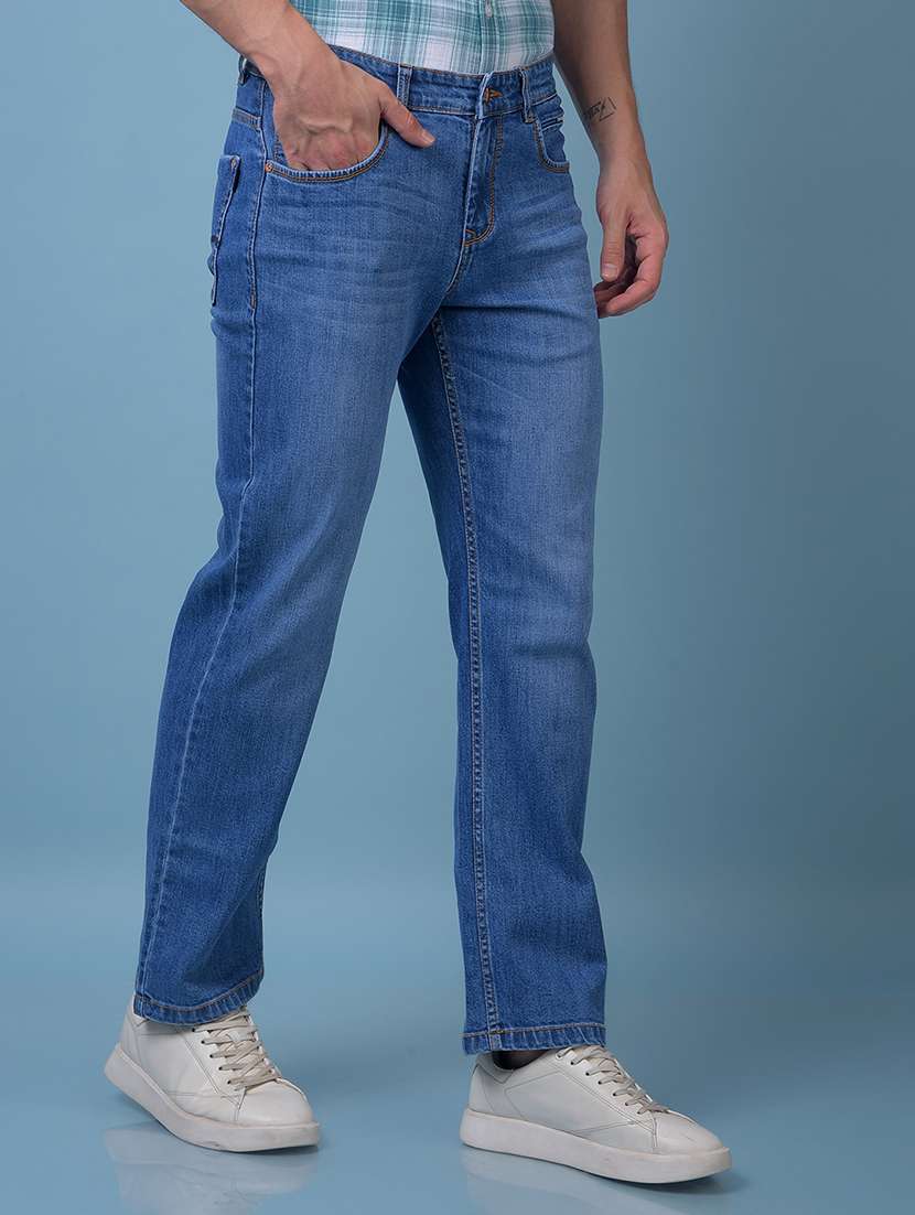 men solid mid rise straight fit jeans - 21984508 - Standard Image - 1