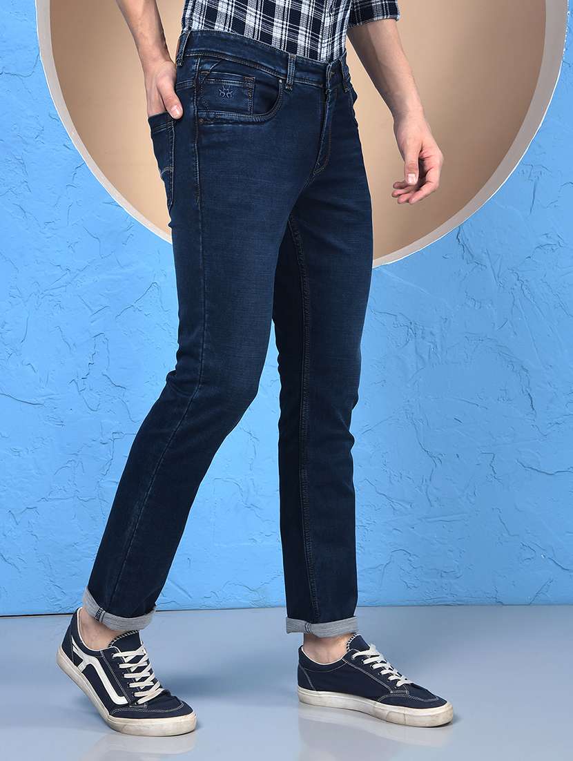 men solid mid rise slim fit jeans - 21984512 -  Standard Image - 1