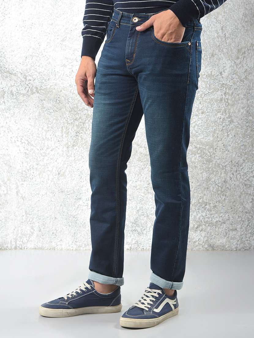 men solid mid rise skinny fit jeans - 21984513 -  Standard Image - 1