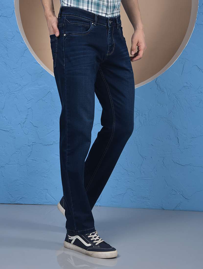 men solid mid rise straight fit jeans - 21984522 -  Standard Image - 1