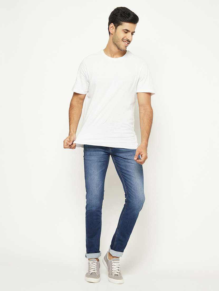 men solid mid rise slim fit jeans - 21984523 - Standard Image - 4