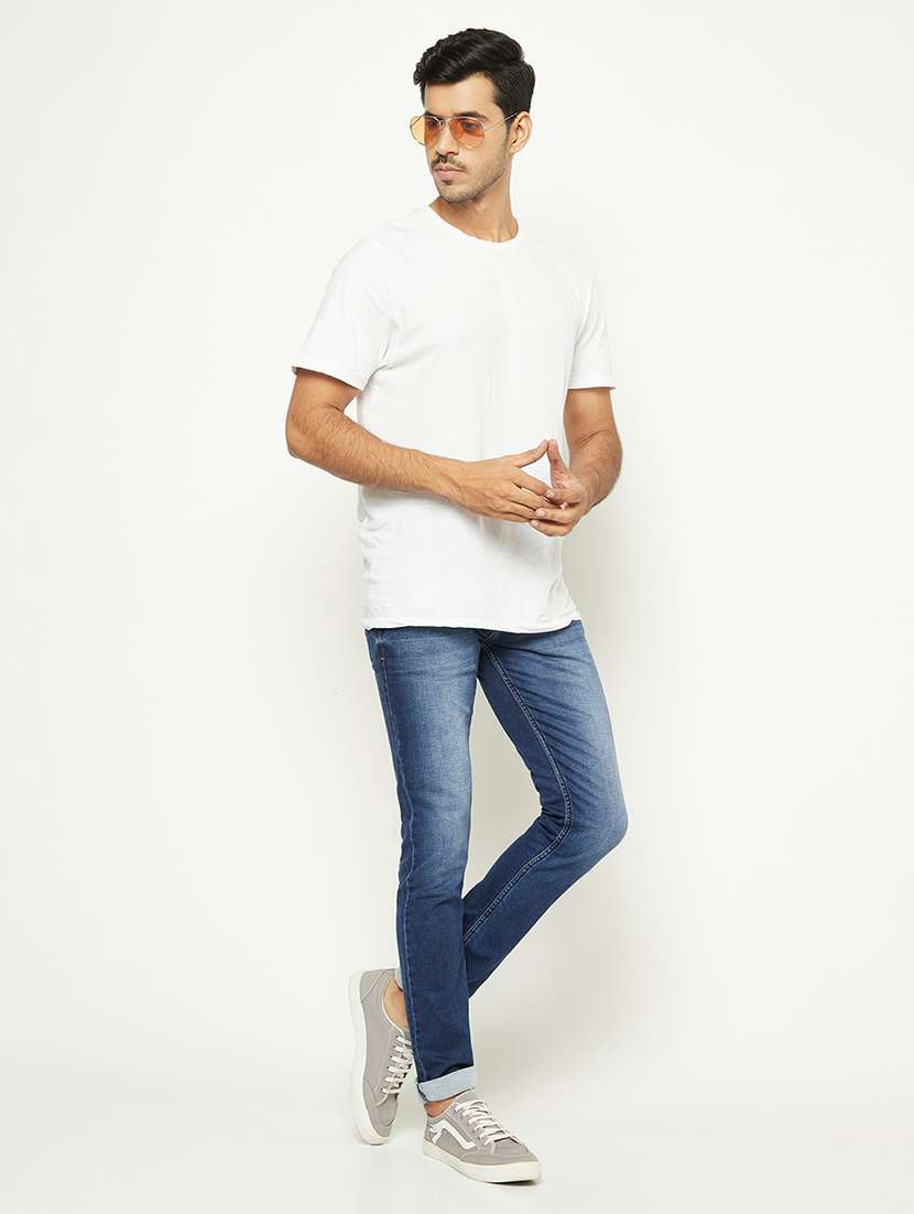 men solid mid rise slim fit jeans - 21984523 - Standard Image - 6