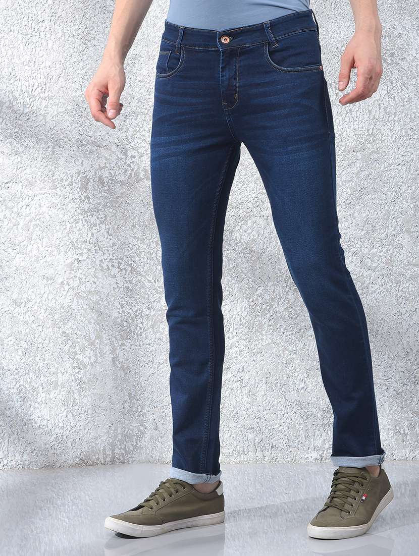 men solid mid rise slim fit jeans - 21984530 -  Standard Image - 1