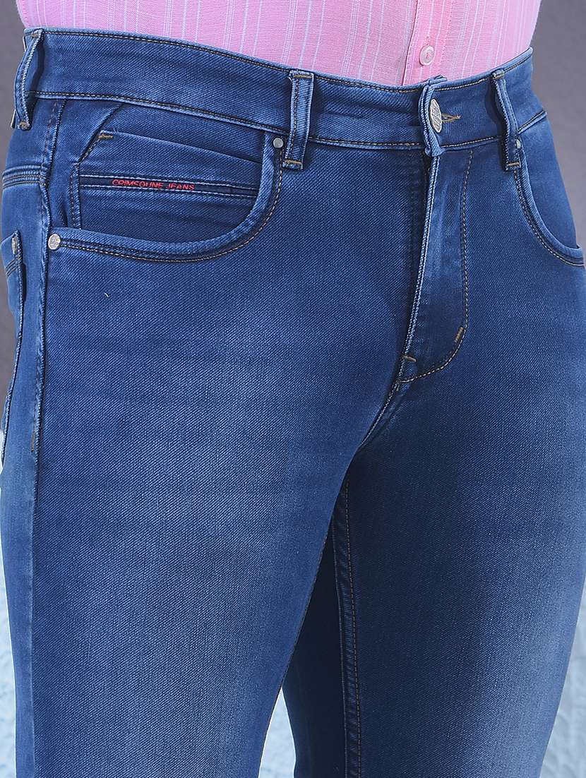 men solid mid rise slim fit jeans - 21984531 -  Standard Image - 1