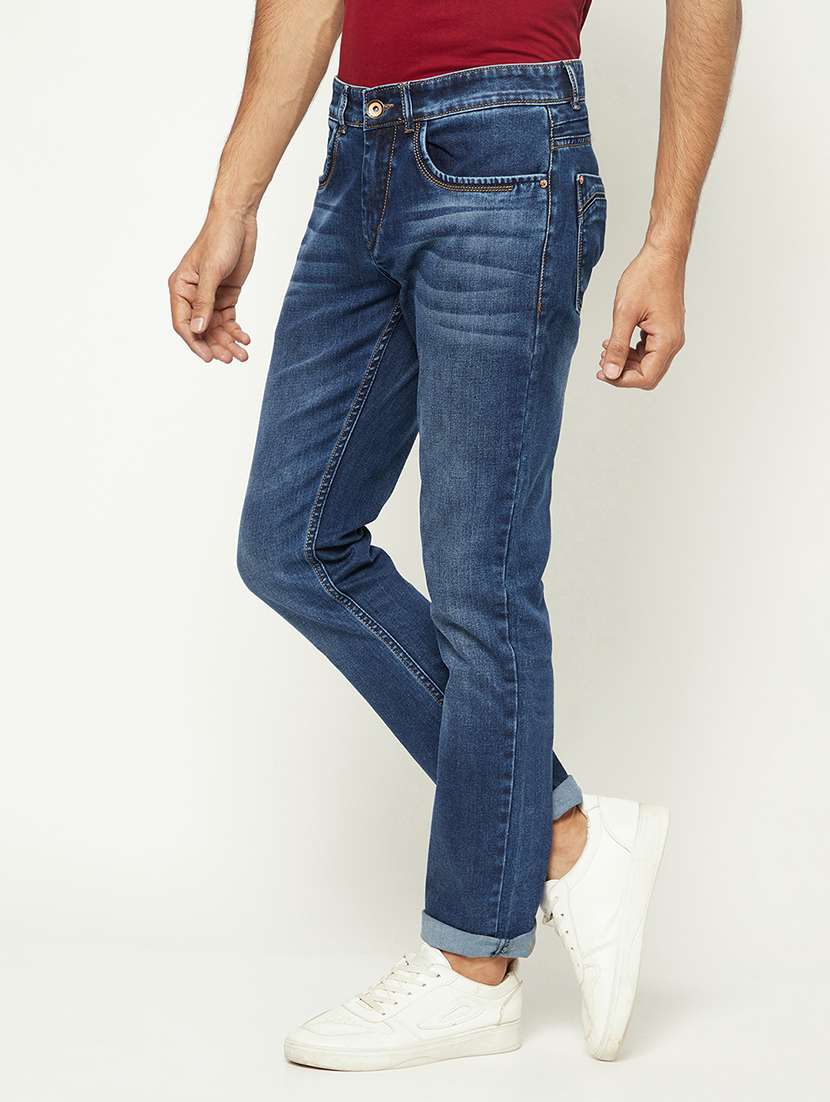 men solid mid rise slim fit jeans - 21984533 -  Standard Image - 1
