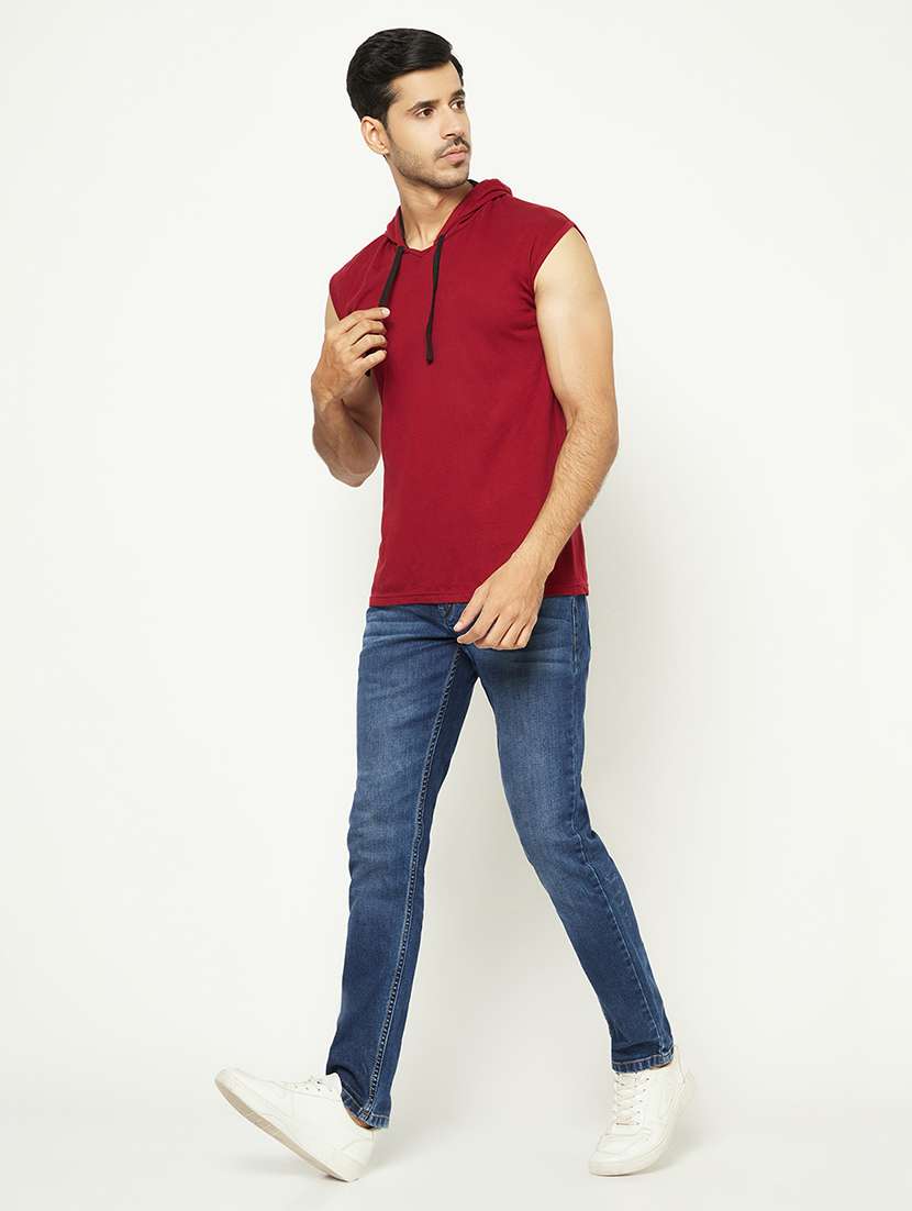 men solid mid rise slim fit jeans - 21984533 - Standard Image - 4