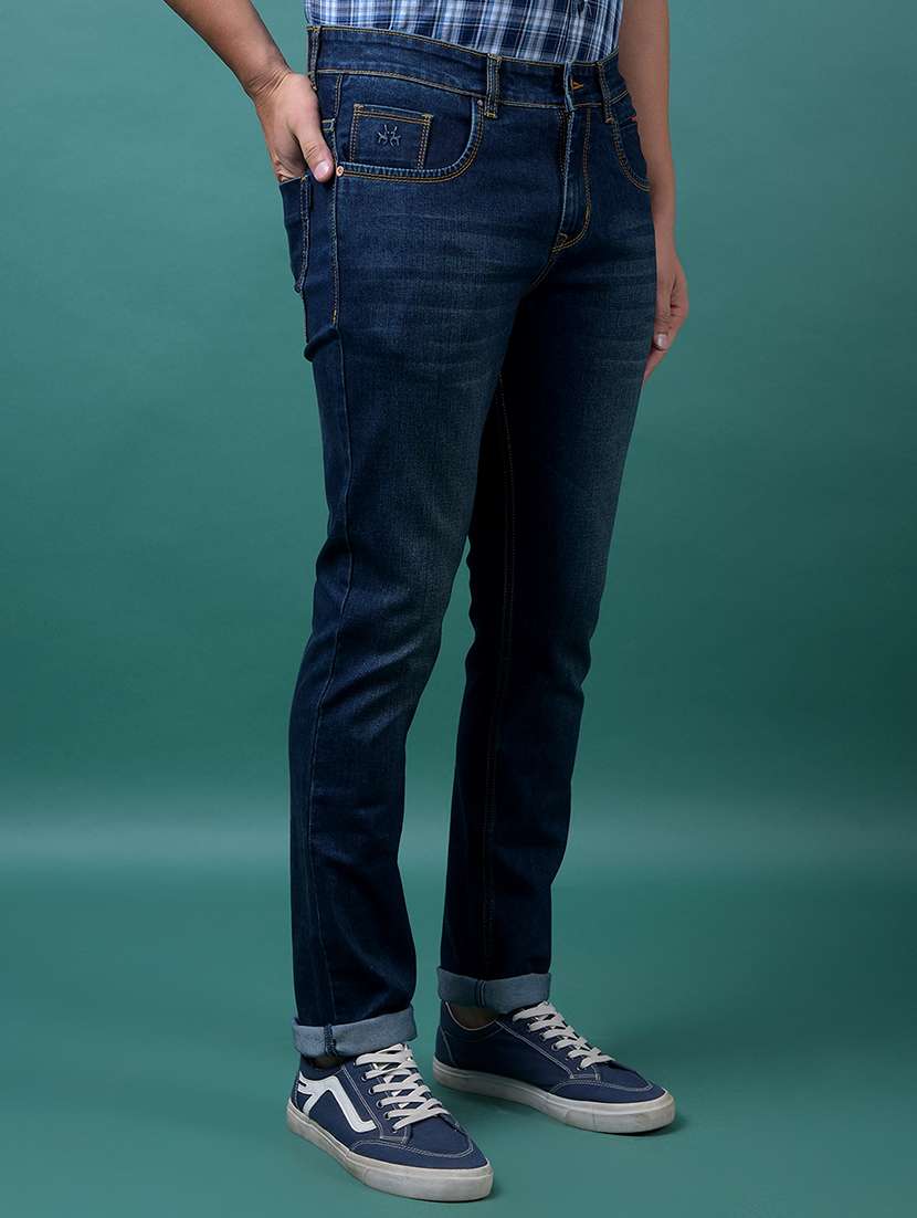 men solid mid rise slim fit jeans - 21984542 -  Standard Image - 1