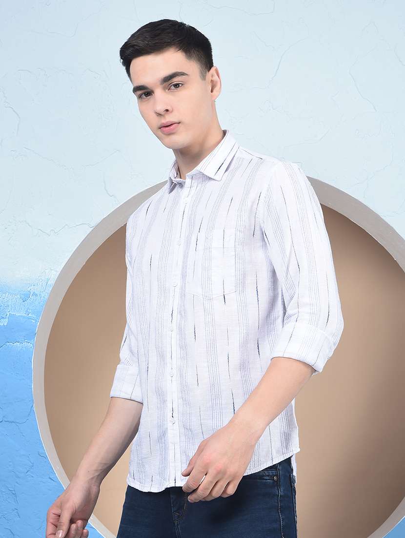 men striped mandarin neck short kurta - 21984549 -  Standard Image - 1