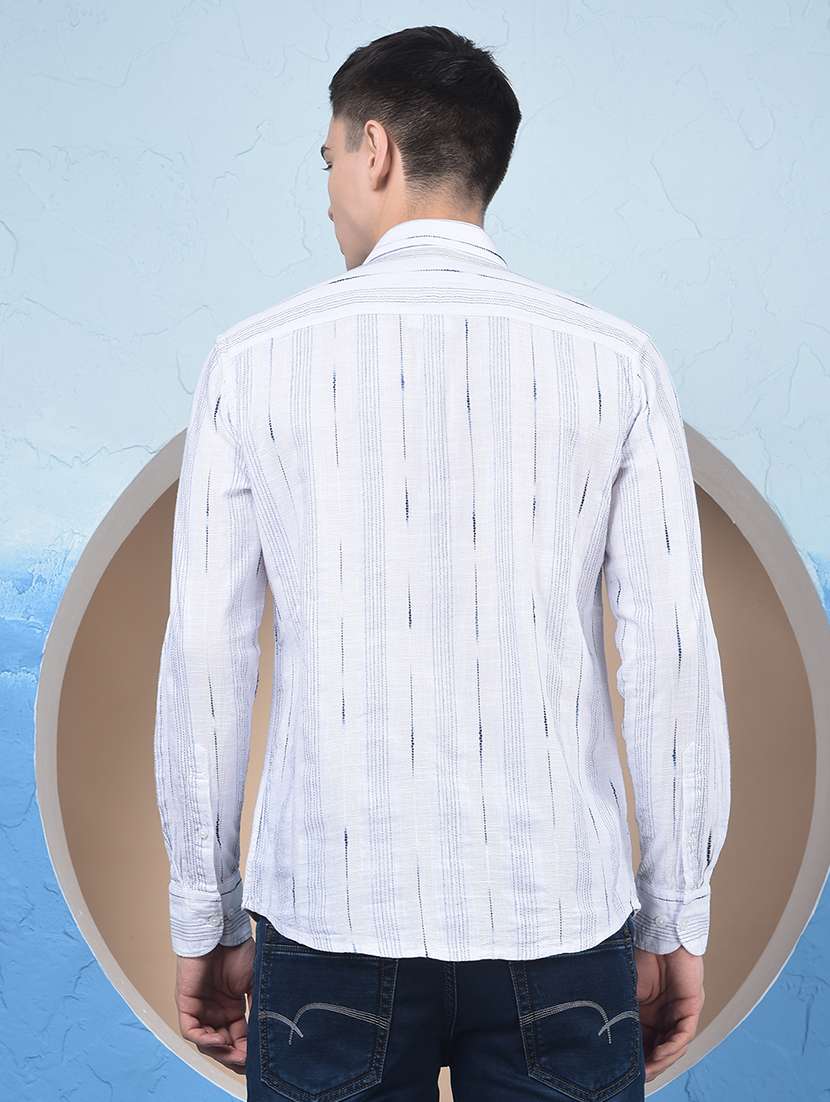 men striped mandarin neck short kurta - 21984549 -  Standard Image - 4