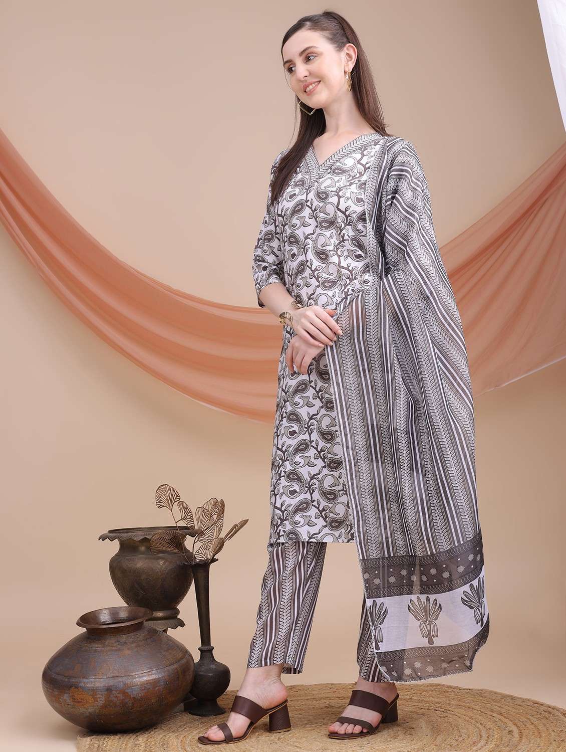 multi colored art silk kurta pant  set - 21984558 -  Standard Image - 1