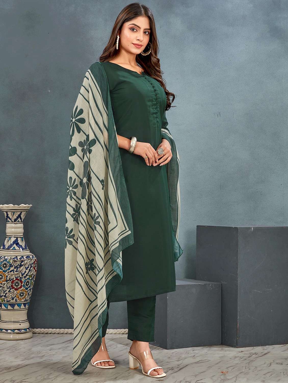 green art silk kurta pant  set - 21984560 -  Standard Image - 1