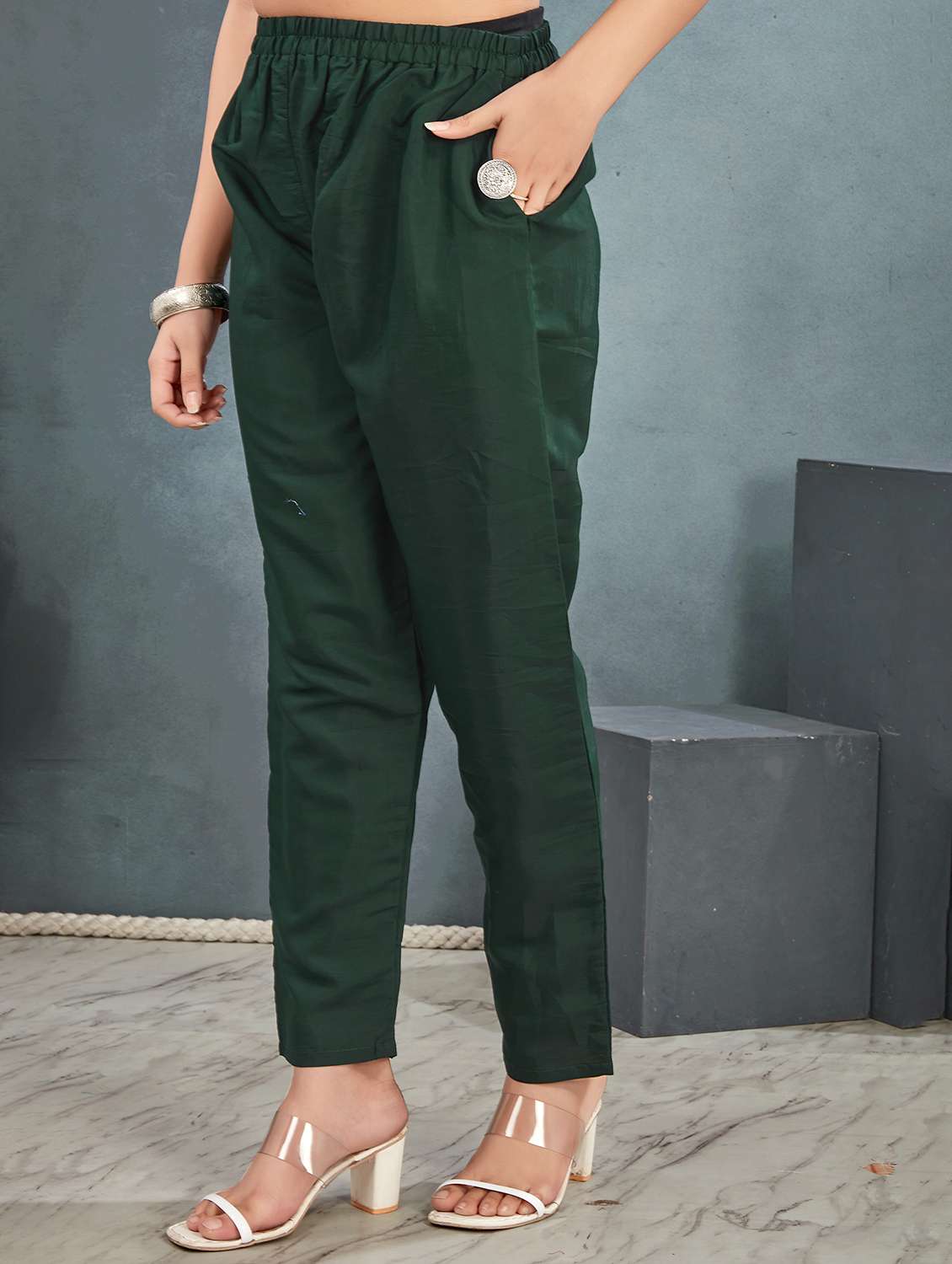 green art silk kurta pant  set - 21984560 -  Standard Image - 4