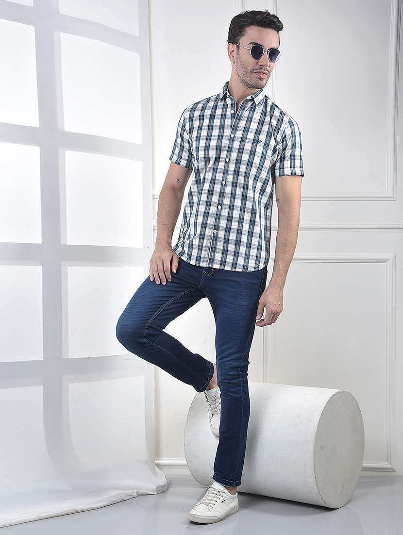 men checkered short sleeve regular fit casual shirt - 21984573 -  Standard Image - 6