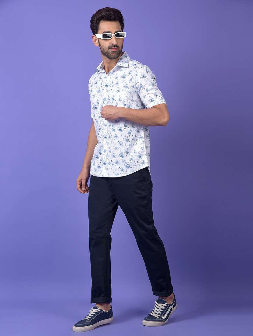 men floral printed short sleeve slim fit casual shirt - 21984583 -  Standard Image - 6