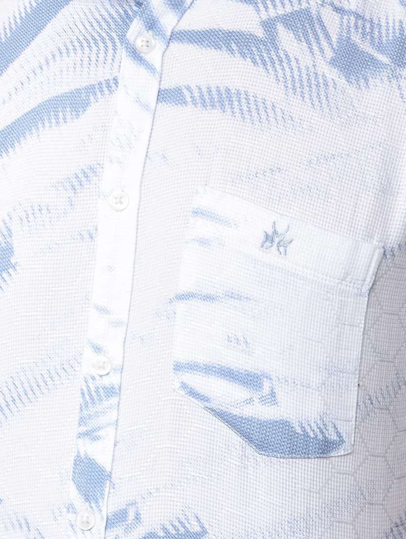 men printed short sleeve slim fit casual shirt - 21984585 -  Standard Image - 6