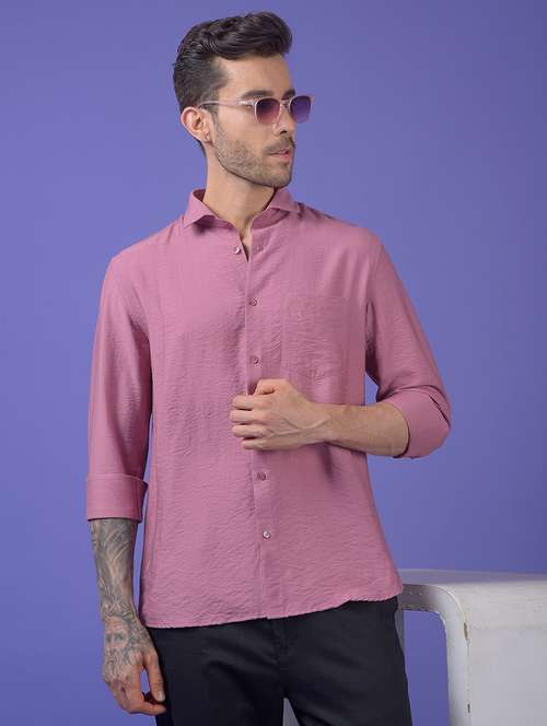 men solid long sleeve slim fit casual shirt - 21984613 - Standard Image - 0