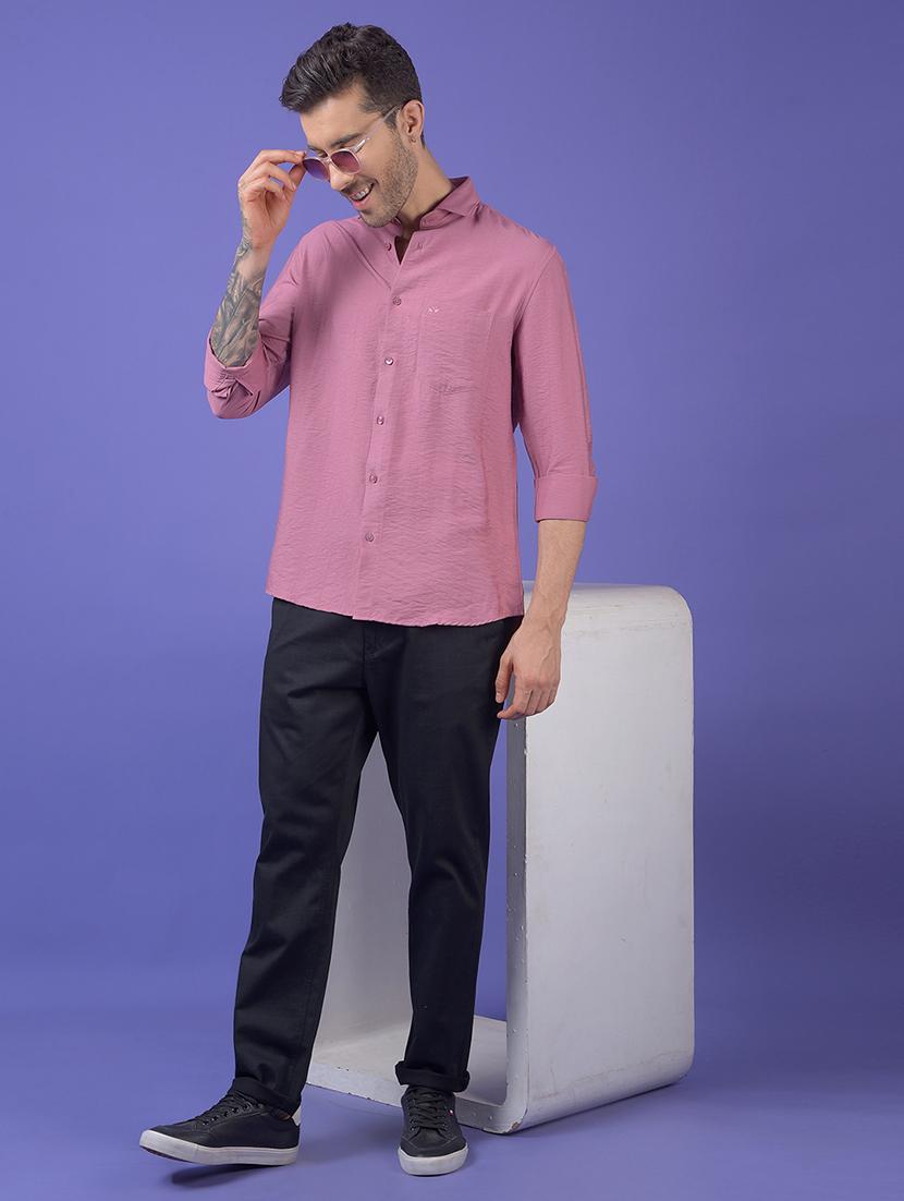 men solid long sleeve slim fit casual shirt - 21984613 - Standard Image - 6