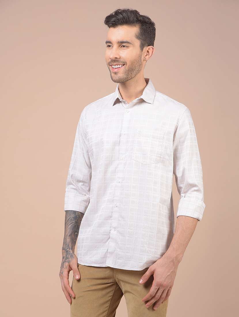 men checkered long sleeve slim fit casual shirt - 21984615 -  Standard Image - 1