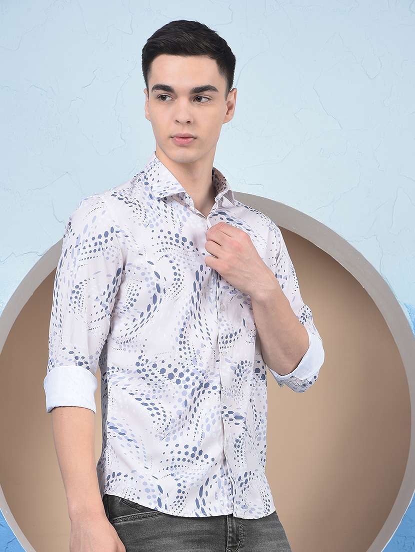 blue polyester casual shirt - 21984622 -  Standard Image - 1