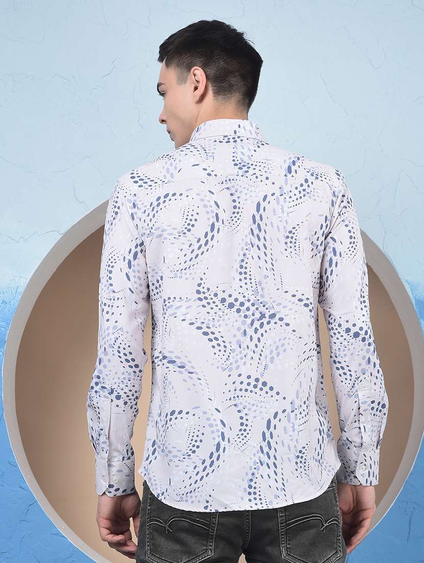 blue polyester casual shirt - 21984622 -  Standard Image - 4